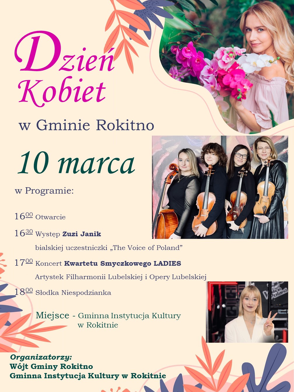 Plakat - Dzień Kobiet w Gminie Rokitno
