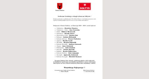 Sołtysi w Gminie Rokitno wybrani na Kadencję 2024 – 2029