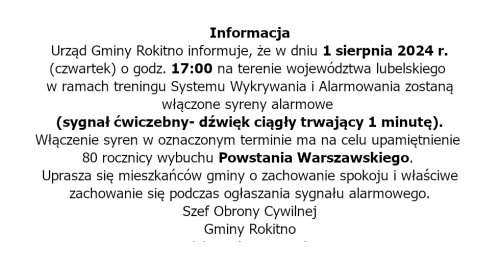 Treningu Systemu Wykrywania i Alarmowania 