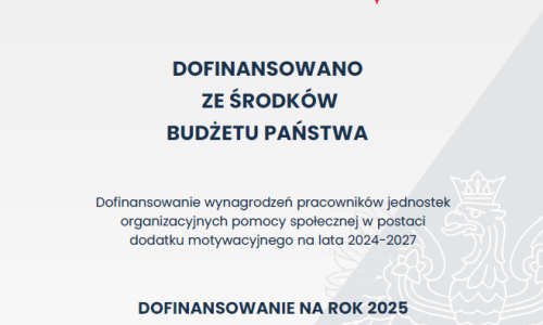 Dofinansowanie wynagrodzeń pracowników jednostek organizacyjnych pomocy społecznej w postaci dodatku motywacyjnego na lata 2024 – 2027