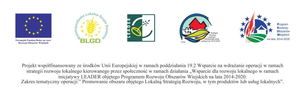 Loga UE, BLGD, LEADER, SLR 2014-2020, PROW 2014-2020