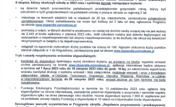 XXII Edycja Programu Stypendiów Pomostowych 2023/2024